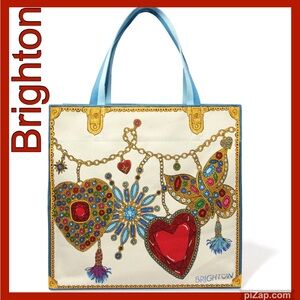 💙NWT ~ Brighton Multicolor Embellished Glittering Love Large Tote Bag - NWT